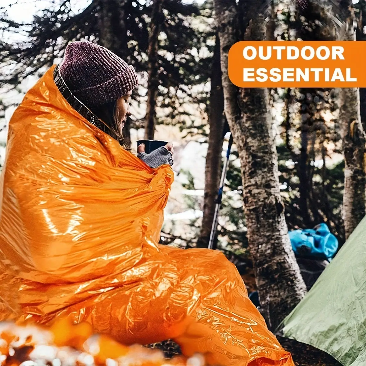 Portable Lightweight Emergency Sleeping Bag, Blanket, Tent - Thermal Bivy Sack For Camping, Hiking, And Outdoor Activities - Windproof And Waterproof Blanket For Survival - Image 10